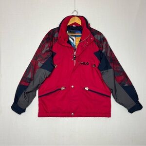 Vintage Fila Pink Ski Italia Team Winter Snowboarding Jacket Size small